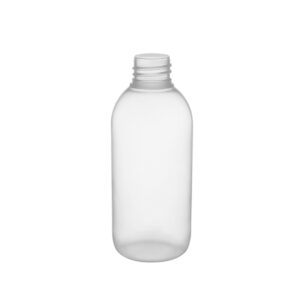 Botella redonda PP 250 ml. natural CUELLO 28/410