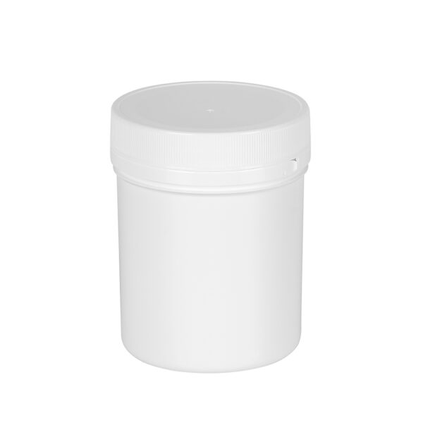Tarro 700 ml blanco con rosca 100 mm y tapa con precinto