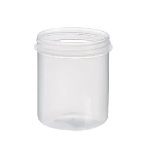 Tarro de plástico de 150 ml en color natural con rosca R63 sin precinto