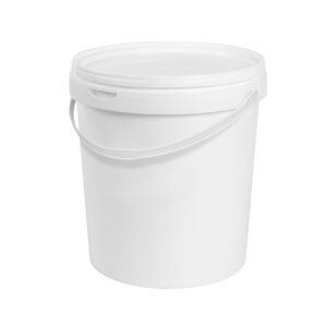 Bucket 21 litres UN approved white with plastic cover