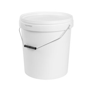 Bucket 21 litres UN approved white with metal base