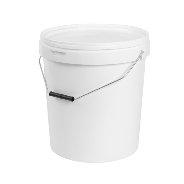 Bucket 21 litres UN approved white with metal base