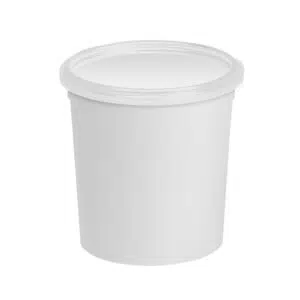 Cubo de plástico de 150 ml en color blanco para uso industrial