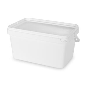 3 litre rectangular white bucket