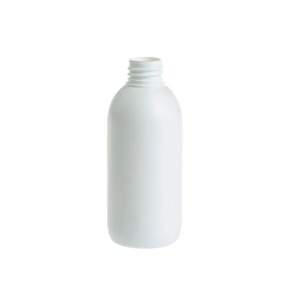 Botella redonda 250 ml. blanca CUELLO 28/410