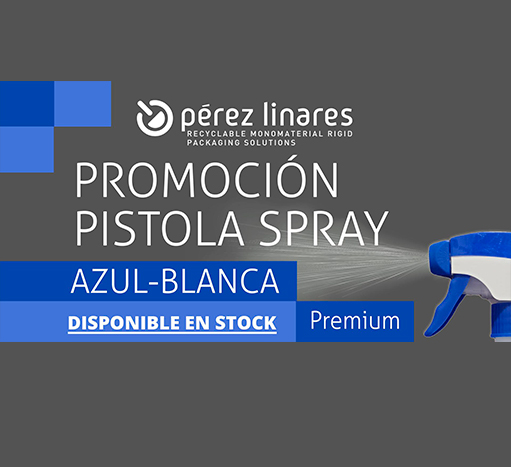 PROMOCIÓN en Pérez Linares de pistolas spray premium azul-blanco. Una pistola pulverizadora en spray de gran calidad 100% reutilizable.