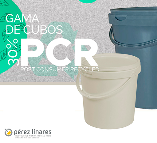 Ahora la gama de cubos de Pérez Linares está disponible en material 30% PCR. ¡Consigue cubos más sostenibles sea del tamaño que sea!