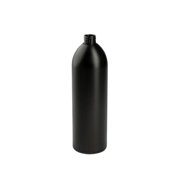 Botella redonda ECO-PCR 1 litro BULLET negra 28/410 98%PCR