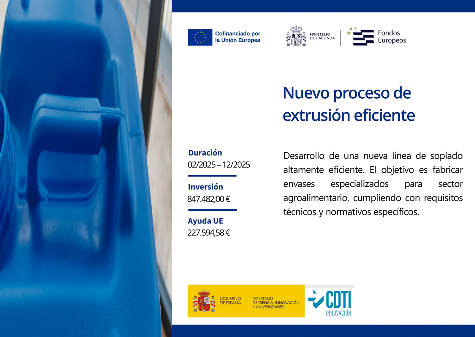 Pérez Linares, S.L. impulsa su crecimiento tecnológico con el apoyo del CDTI y la Unión Europea